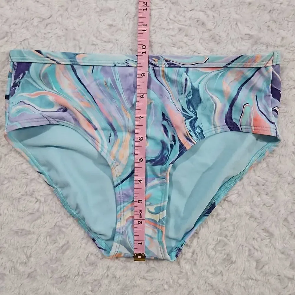 Athleta Girl Size 14 XL Tie Dye Ocean Marble Swim Bottoms Only NWOT